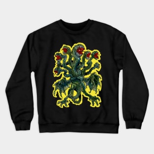 Zombie Hydra Flaming Glow Design Crewneck Sweatshirt